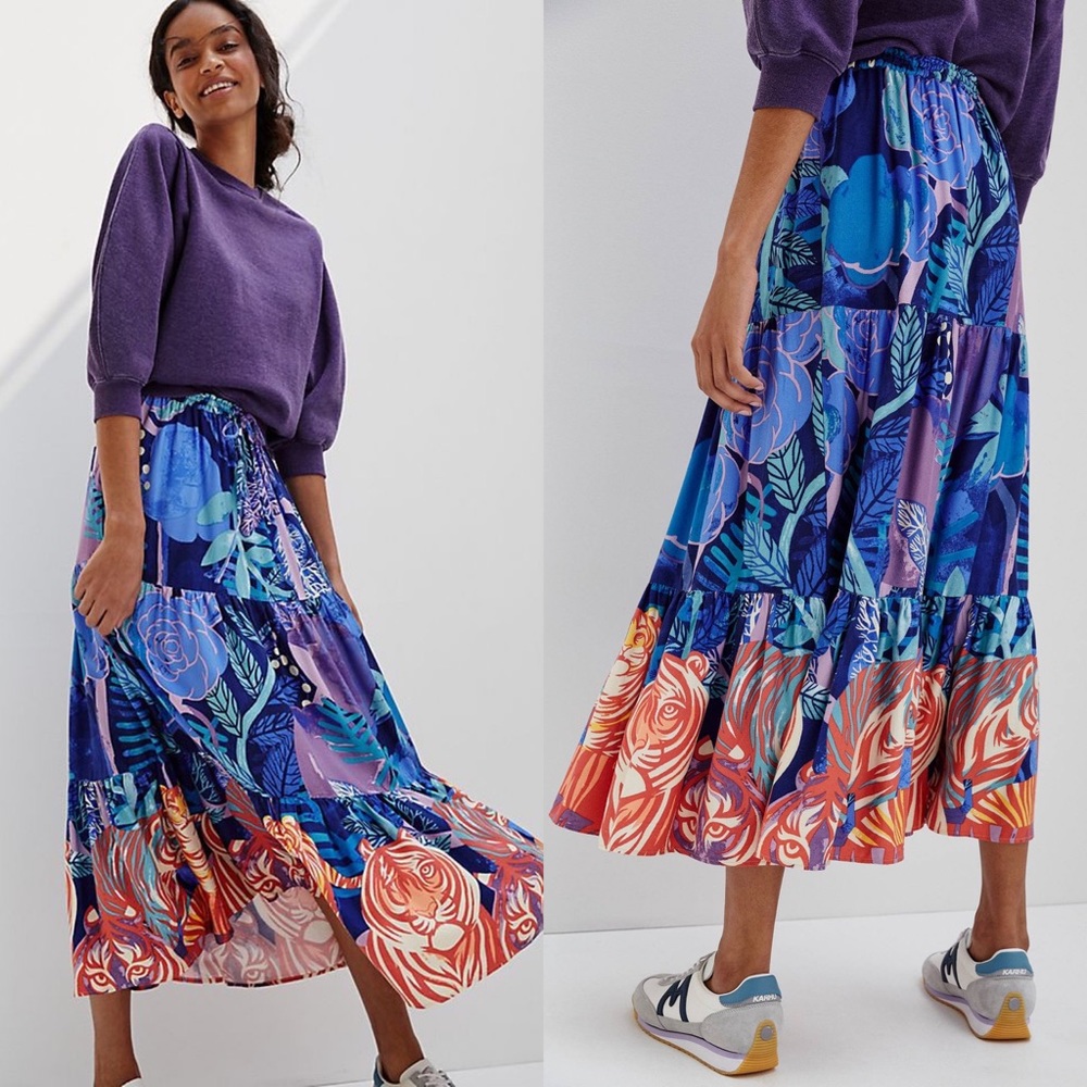 Cecilia Pettersson Bea Tiered Maxi Skirt Anthropologie Sz M